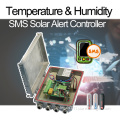 gsm sms alarm device in a waterproof enclosure with temperature & humidity sensors.